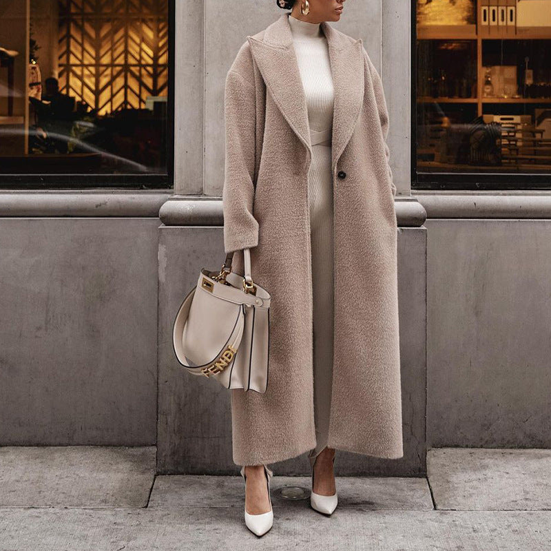 maoxiangshop outfit inspo fall 2024 Autumn and Winter Direct Selling Warm Coat Long Sleeve Lapel Women's Plush Top Women's Overcoat