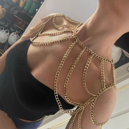 L4828Y New hot-selling multi-layer alloy shoulder chain 2025 sexy metal chain, body chain women's versatile