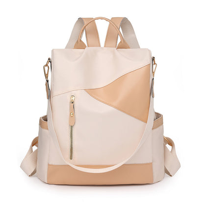 MAOXIANGSHOP 2025Splicing backpack women's contrasting soft leather shoulder bag popular spring new student multi-purpose Korean version women's backpack