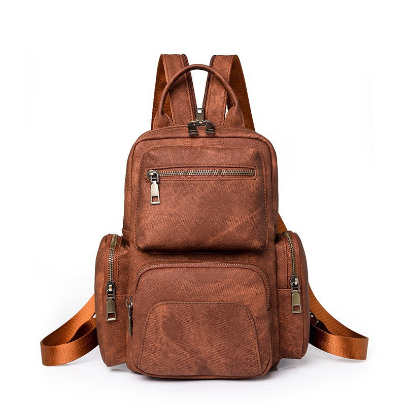 MAOXIANGSHOP 2025 women's bags retro PU small backpacks outdoor leisure travel breast bags women's new dual-purpose women's backpacks
