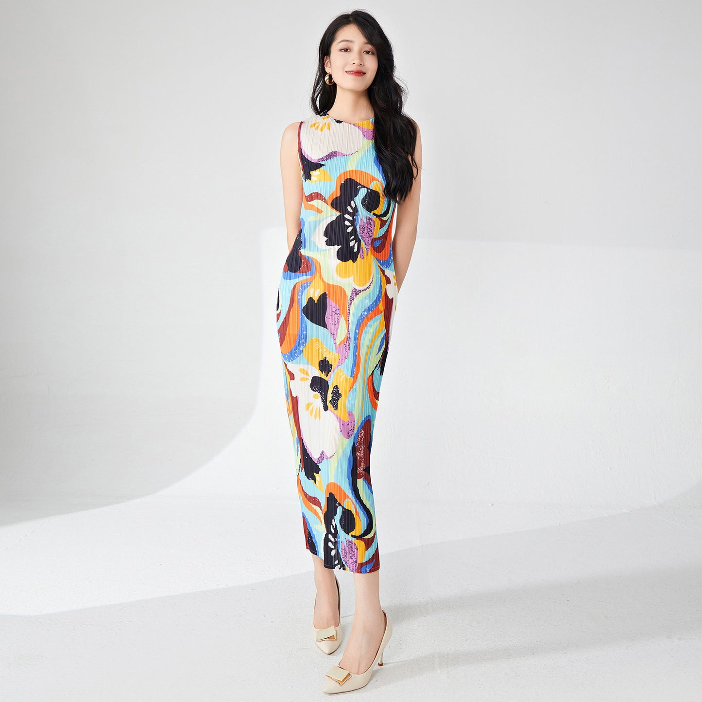 dress summer women's new sleeveless bottoming skirt temperament elegant hip skirt fashionable versatile one-step long dress