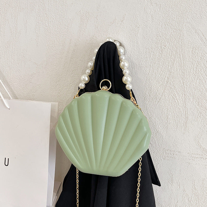 MAOXIANGSHOP 2025 Fashion popular pearl portable shell bag  New new candy color women's bag chain shoulder messenger bag bag