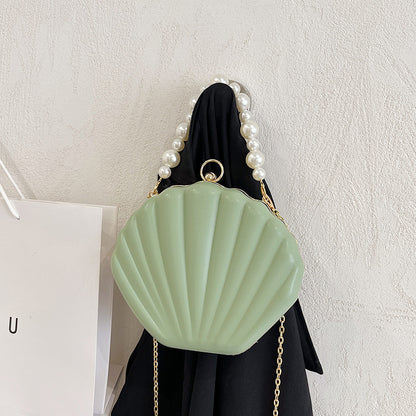 MAOXIANGSHOP 2025 Fashion popular pearl portable shell bag  New new candy color women's bag chain shoulder messenger bag bag