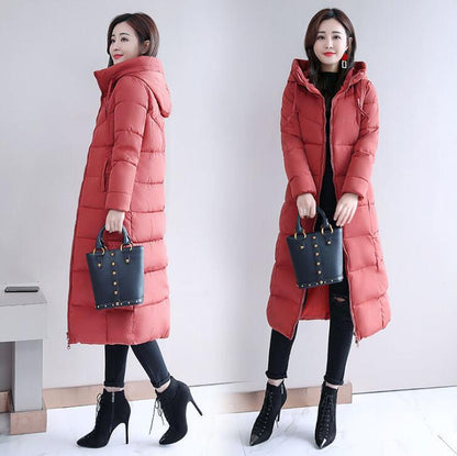 2024 winter new Korean version cotton-padded clothes women's medium and long cotton-padded clothes women's down cotton-padded clothes thickened slim-fitting cotton-padded jacket