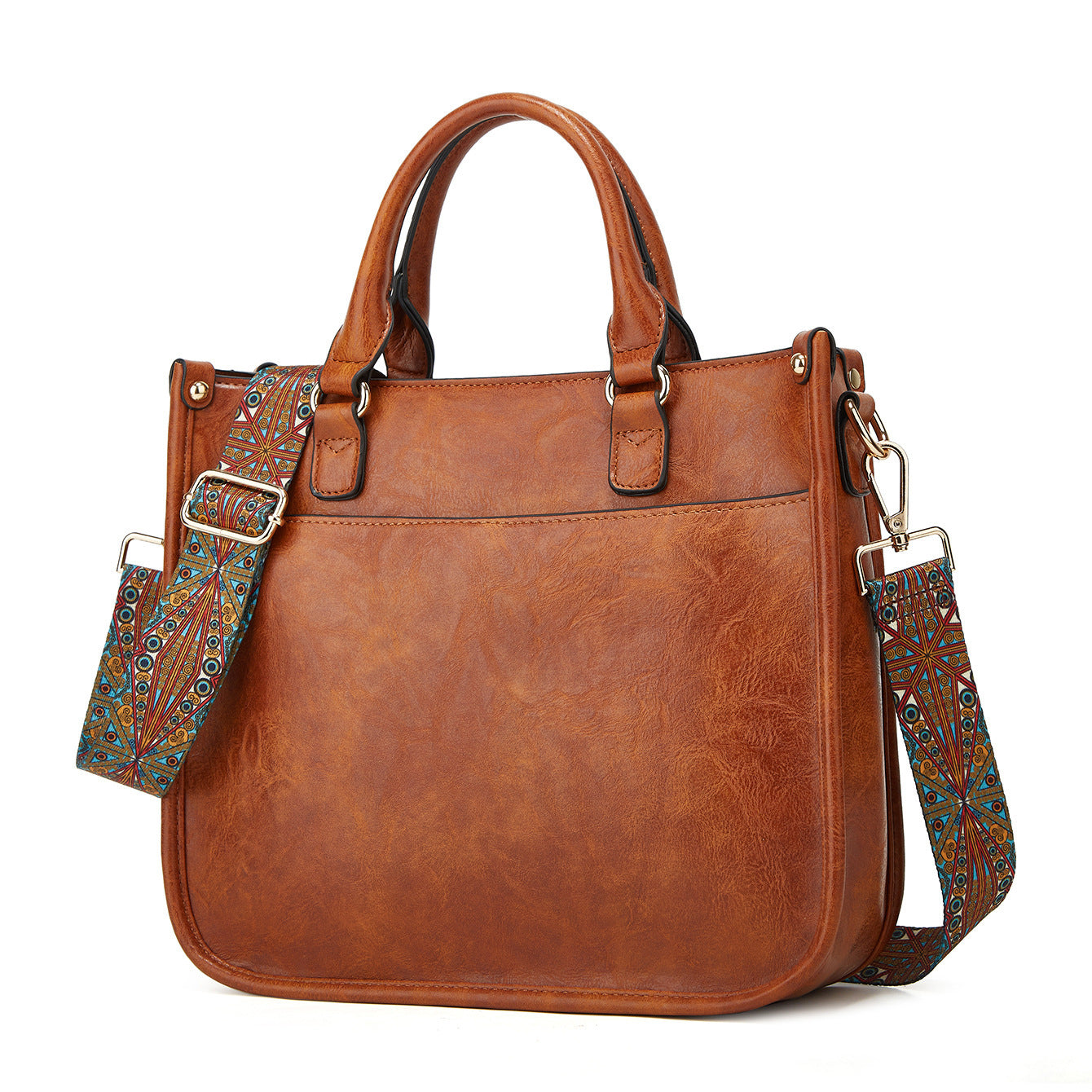 MAOXIANGSHOP Hot trade bag women's popular new women's bag 2025 retro tote bag single shoulder casual simple wide shoulder strap messenger bag