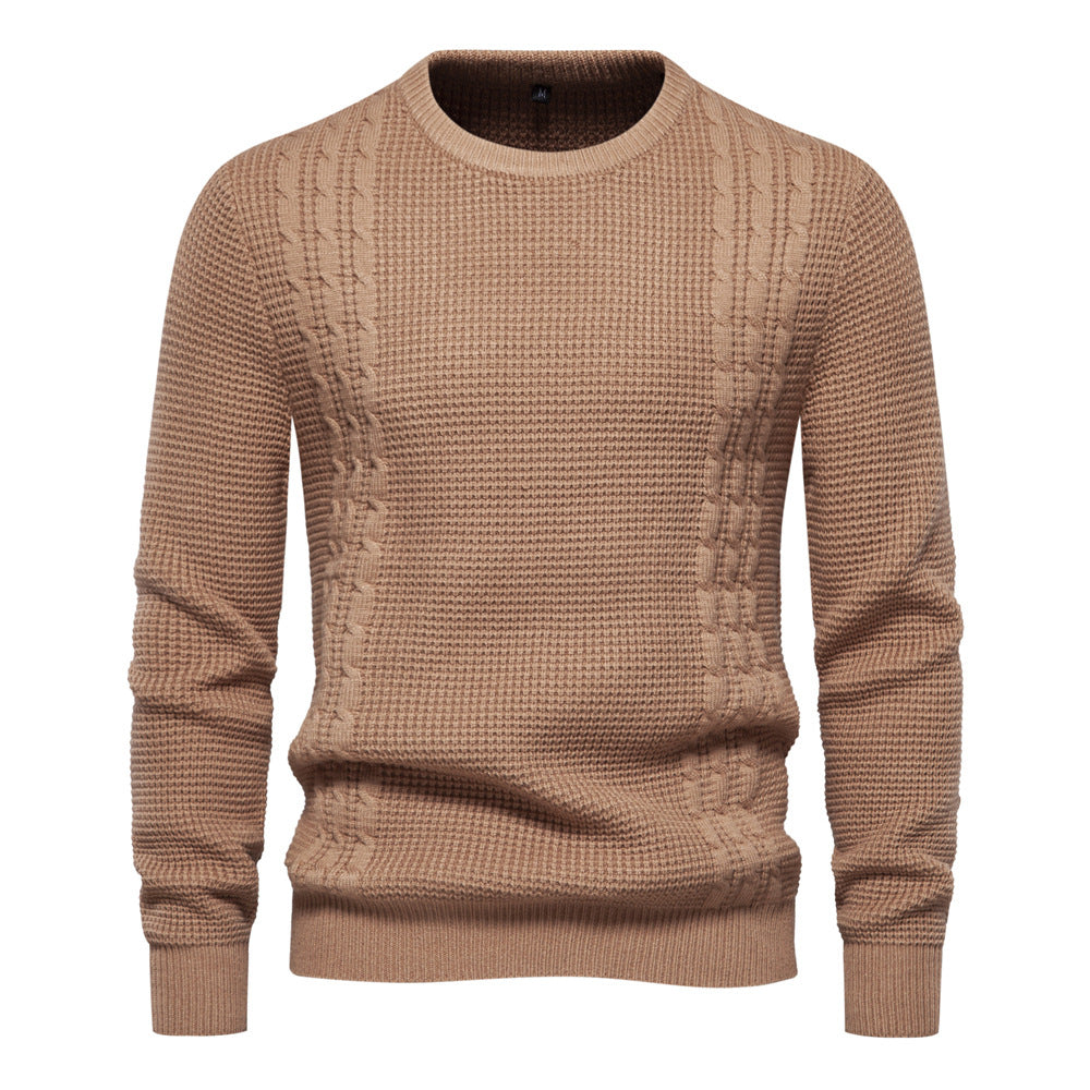 MAOXIANGSHOP 2025 Popularan New  autumn and winter new men's sweater waffle solid color knitted sweater high quality Popular trade men's clothing