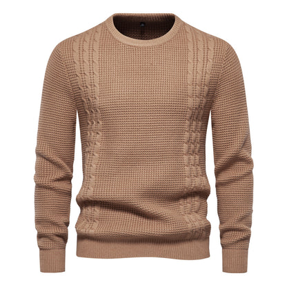 MAOXIANGSHOP 2025 Popularan New  autumn and winter new men's sweater waffle solid color knitted sweater high quality Popular trade men's clothing