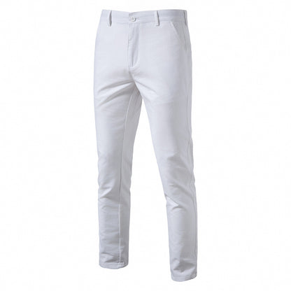 MAOXIANGSHOP 2025 Autumn new men's cotton and linen casual pants breathable straight teen solid color versatile men's trousers