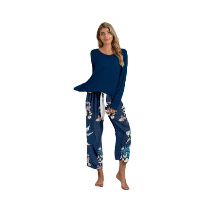 MAOXIANGSHOP 2025wish Modal cotton home bow round neck casual suit loungewear, nine colors and eight yards, spot