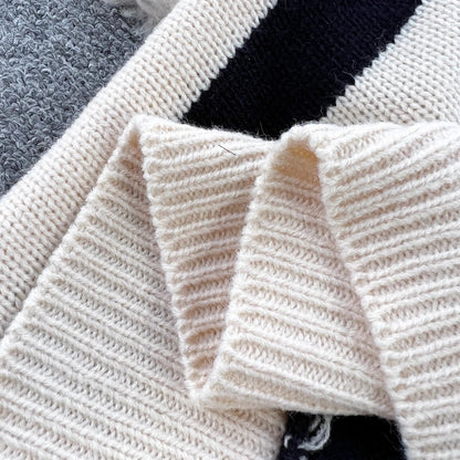 maoxiangshop business casual outfits Lazy Style Dress Women's Autumn and Winter Loose Casual Underwear Sweater Dress Slimming Temperament Striped Contrast Color Dress