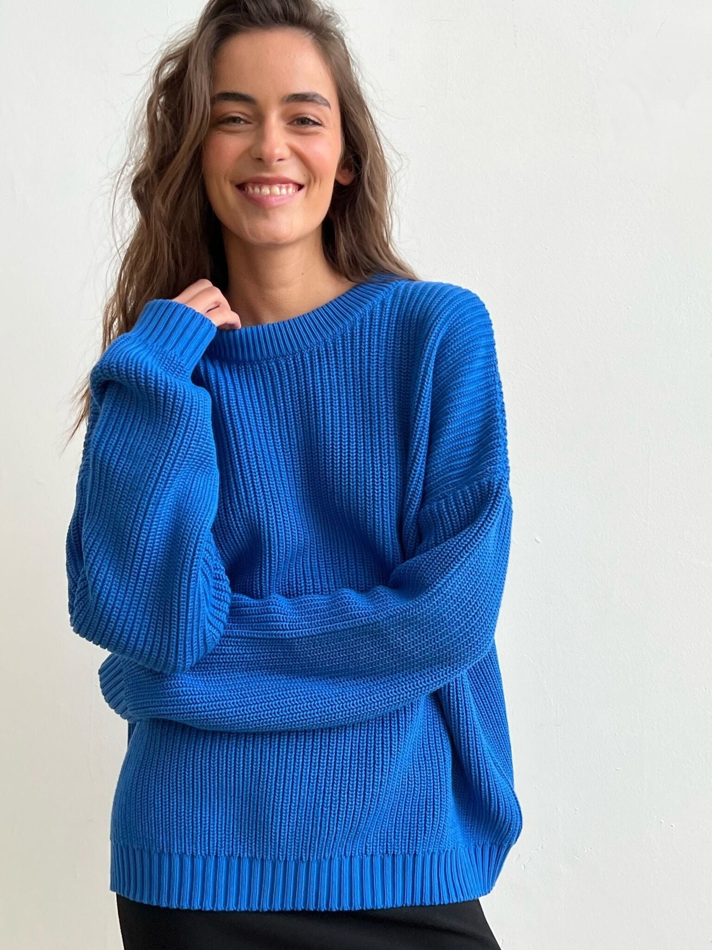 maoxiangshop 2000s fashion Women's Sweater round Neck Loose Solid Color Popular Autumn and Winter Women's Sweater