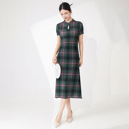 Chinese style cheongsam elegant new Chinese style haute couture improved version cheongsam skirt printed split pleated dress children's summer