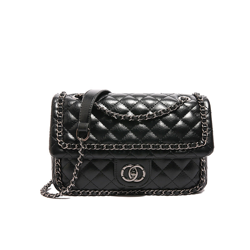 2025 Shoulder bag women's new fashion light luxury small square bag versatile diamond underarm bag women's high-end chain messenger bag