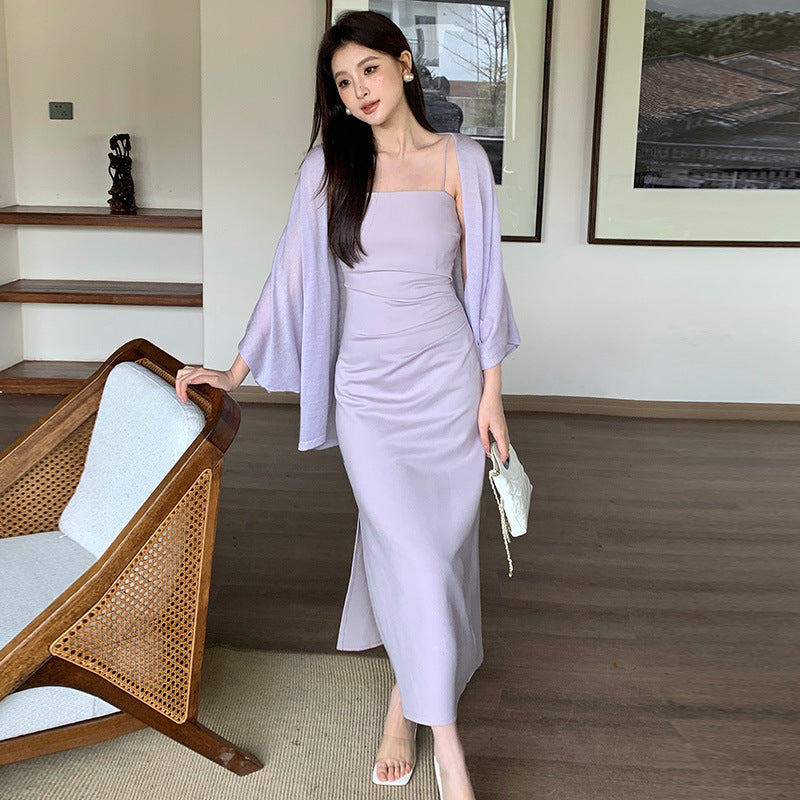 2025 summer clothing new high waist and thin temperament suspender dress high-end long dress children 88192