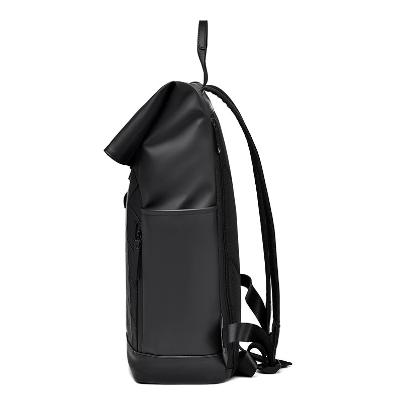 2025 New men's high-end backpack fashion folding roll-up backpack outdoor travel leisure backpack