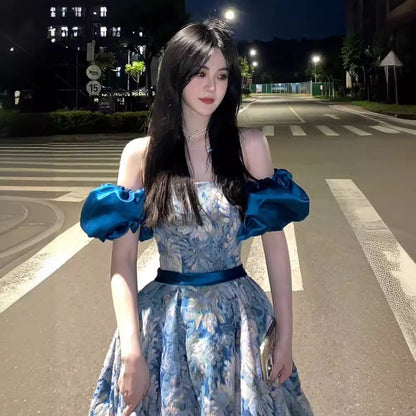 High-end evening dress women's high-end sense birthday party temperament princess dress graduation ceremony bar mitzvah dress art test