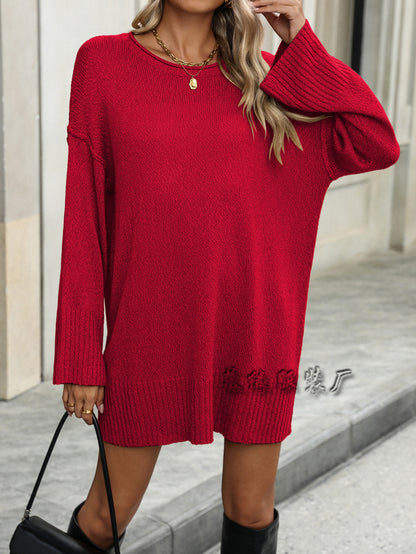 MAOXIANGSHOP New autumn and winter   new loose round neck large size fashion knitted 2025 trade sexy pullover sweater women
