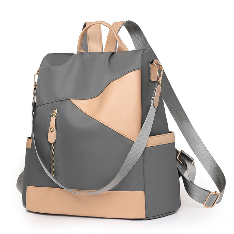 MAOXIANGSHOP 2025Splicing backpack women's contrasting soft leather shoulder bag popular spring new student multi-purpose Korean version women's backpack