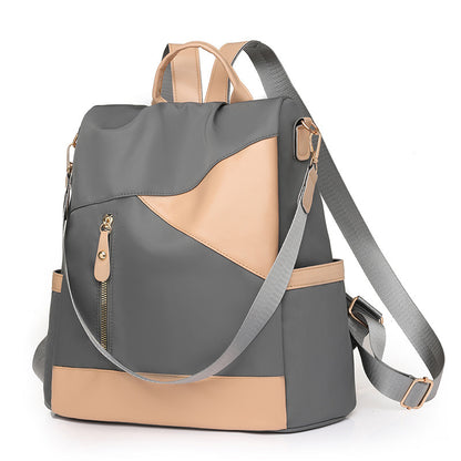 MAOXIANGSHOP 2025Splicing backpack women's contrasting soft leather shoulder bag popular spring new student multi-purpose Korean version women's backpack