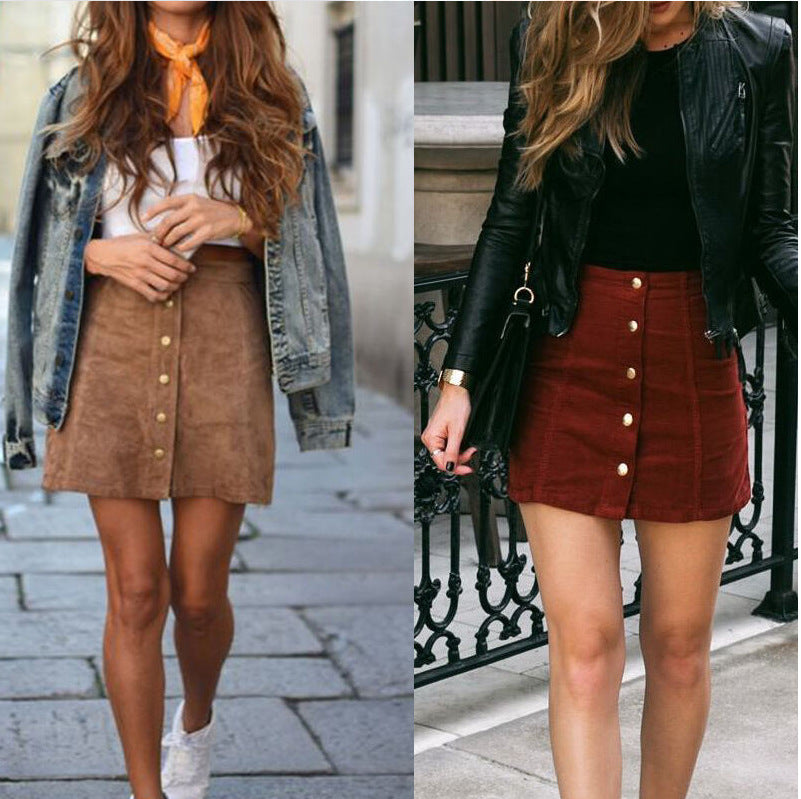 maoxiangshop outfit inspo fall Women's Online Red Niche Suede High-End Fashion Autumn and Winter Skirt
