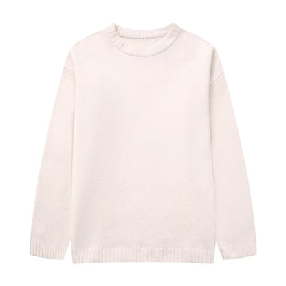 maoxiangshop -  Women's Solid O-neck Pullover Sweaters Autumn Winter Long Sleeve Knitted Jumpers Versatile Fashion Female Warm Fit Knitwear
