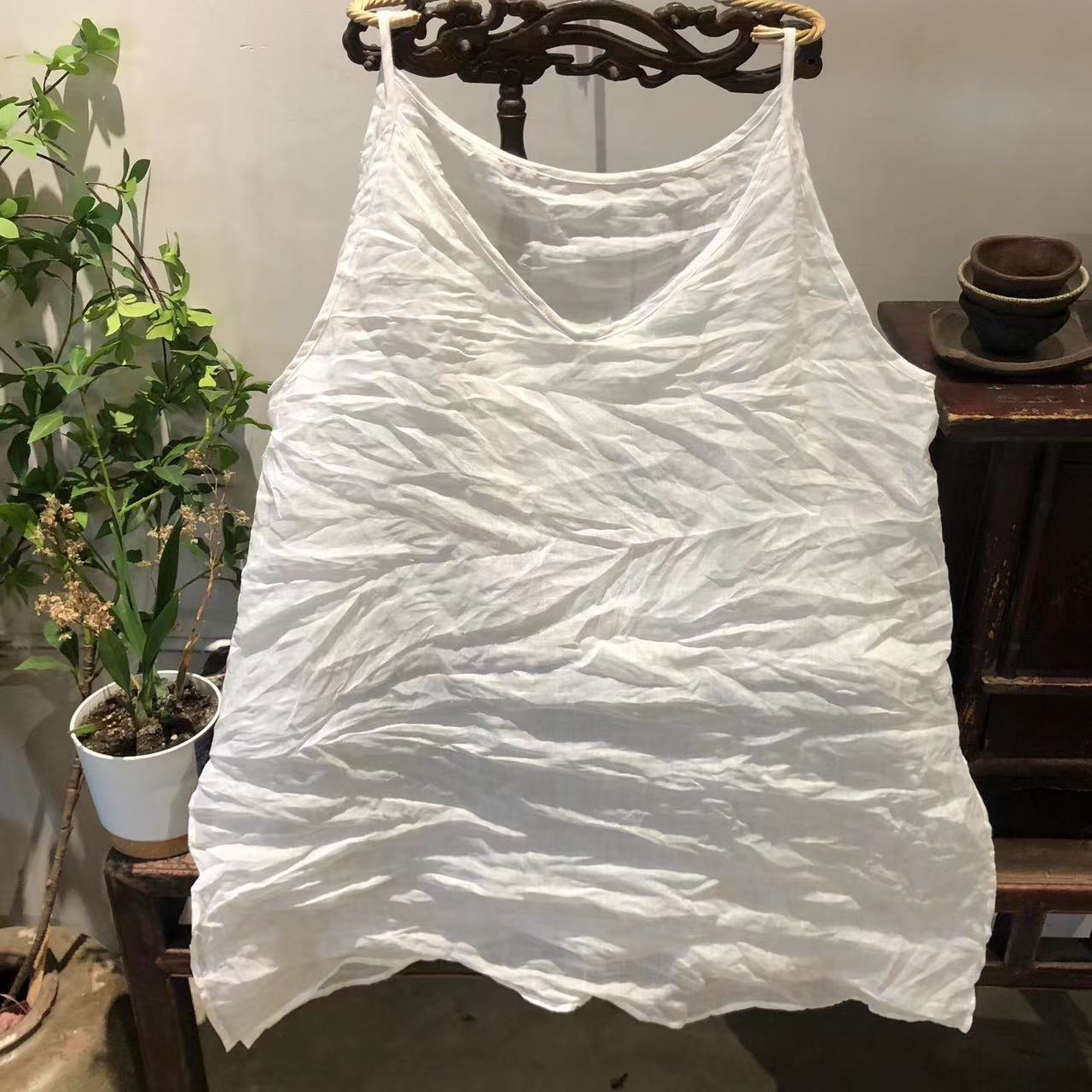 2025 23/3/Bamboo/Spring and summer literary and leisure basic solid color medium and long inner sling
