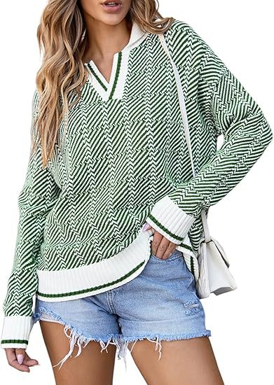 maoxiangshop 2000s fashion 2024 Autumn and Winter Knitted Pullover Lapel Women's Clothing New Hot Selling TK Hot Selling Retro Pattern