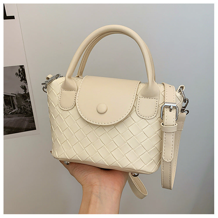 MAOXIANGSHOP 2025 Early autumn new imitation woven women's bags, dumpling bags, high-end textured handbags, versatile single shoulder messenger bags, New explosion