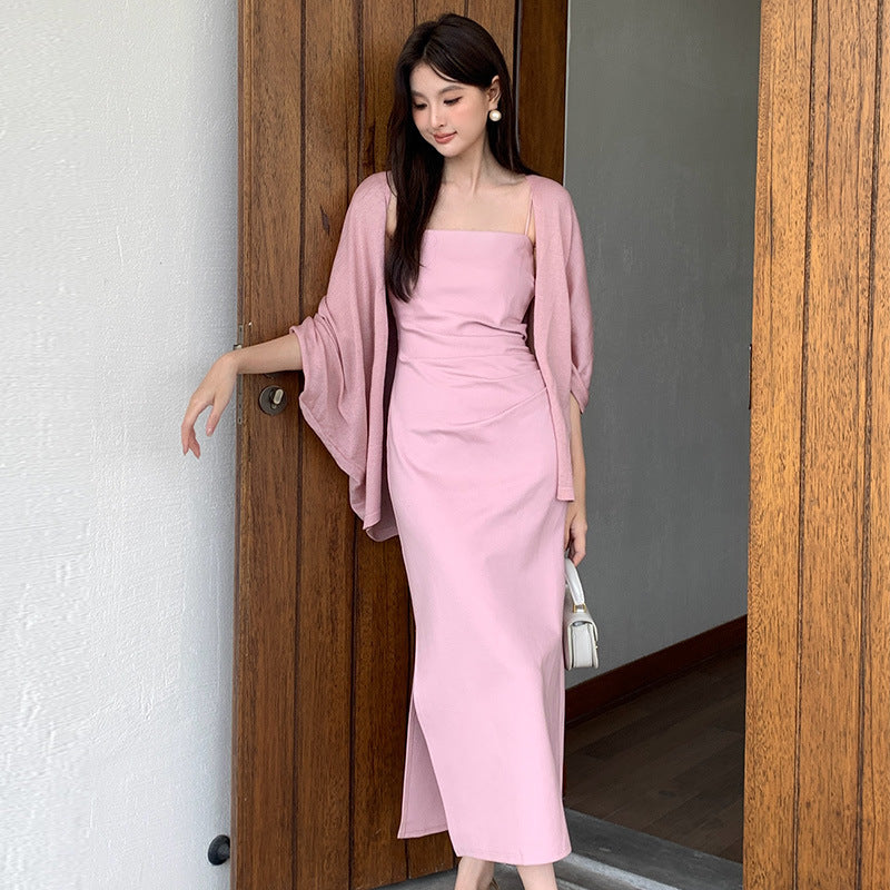 2025 summer clothing new high waist and thin temperament suspender dress high-end long dress children 88192