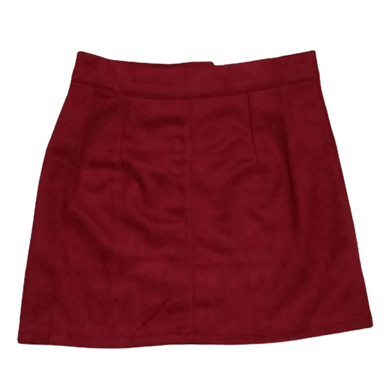 maoxiangshop outfit inspo fall Women's Online Red Niche Suede High-End Fashion Autumn and Winter Skirt