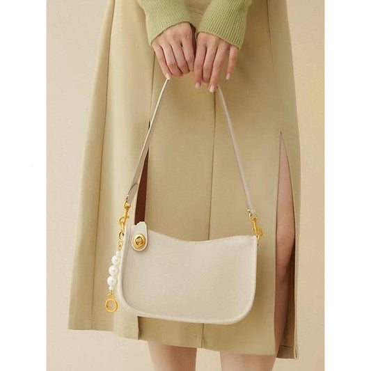 2025 Retro  armpit bag mahjong bag women's spring new trendy high-end sense versatile shoulder messenger bag baguette bag