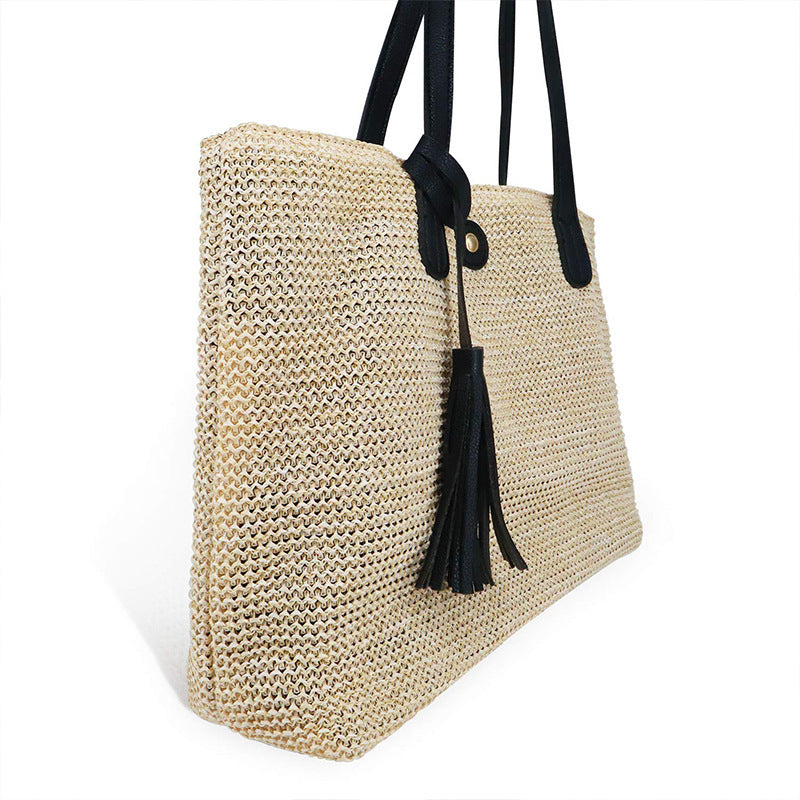 MAOXIANGSHOP Women's tote bag large-capacity bag popular new fashion handbag shoulder armpit bag straw leisure bag