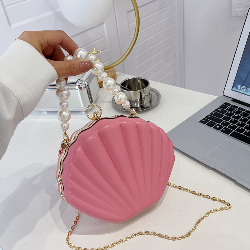 MAOXIANGSHOP 2025 Fashion popular pearl portable shell bag  New new candy color women's bag chain shoulder messenger bag bag