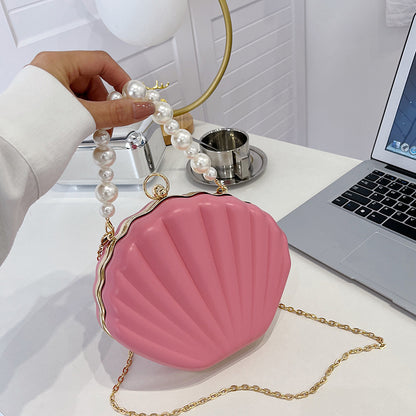 MAOXIANGSHOP 2025 Fashion popular pearl portable shell bag  New new candy color women's bag chain shoulder messenger bag bag