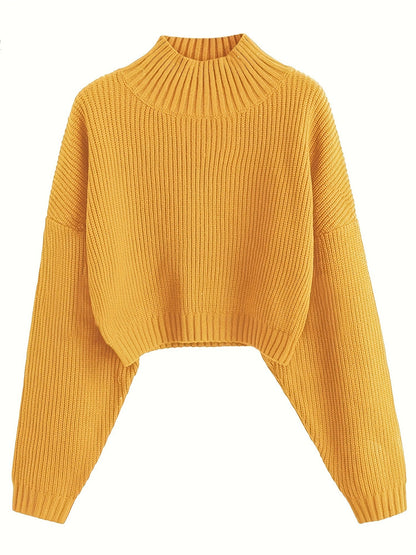maoxiangshop fall outfits women Retro Knitted Soft Glutinous Loose Undershirt Solid Color Half Turtleneck Pullover Gentle Style Women's Clothing