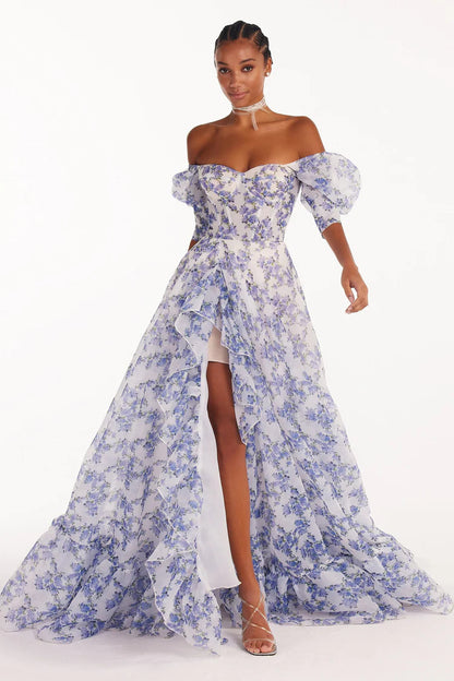 MAOXIANGSHOP 2025 New new off-the-shoulder 2025 women's clothing fashion organza fairy long temperament evening dress dress