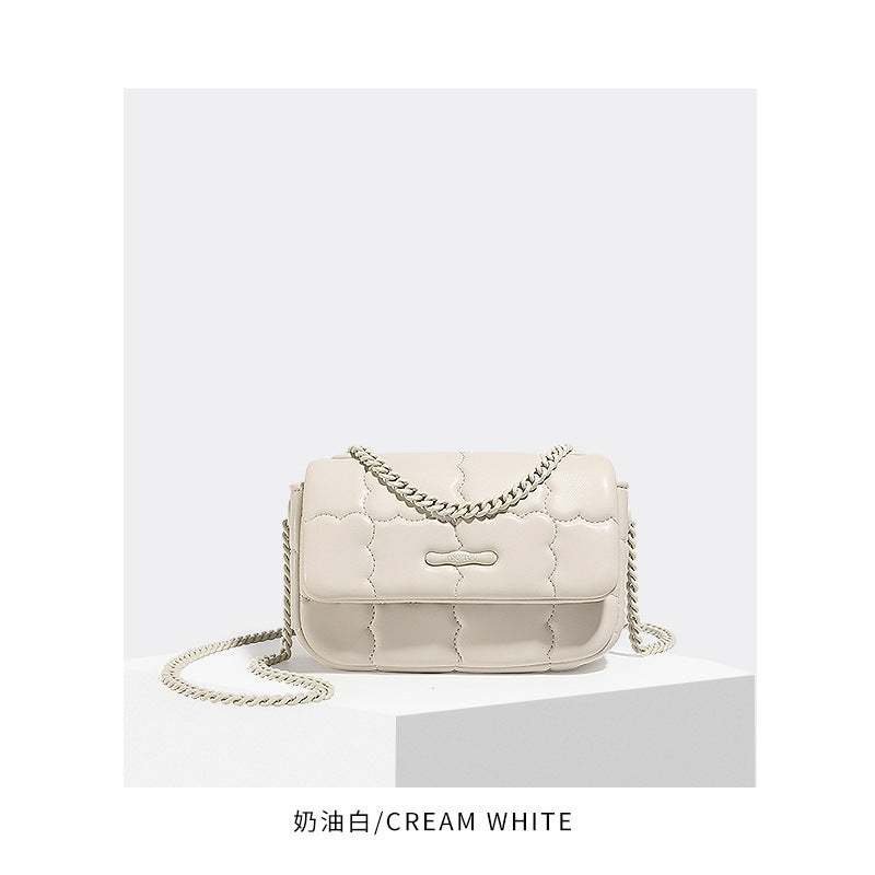 MAOXIANGSHOP 2025 New creative personalized cookie pattern paint chain shoulder strap small square bag Xiaohongshu Xiaoxiangfeng high-end messenger bag