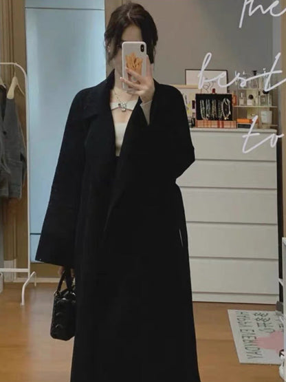 maoxiangshop barn jacket outfits Red Woolen Coat Women's Mid-Length 2024 Spring and Autumn New Loose Woolen Coat
