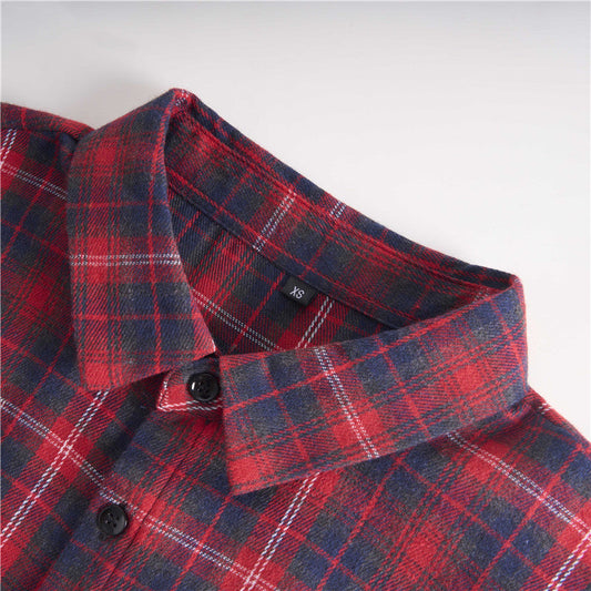 maoxiangshop-shop fall outfits men New Men's Plaid Shirt American Casual Loose plus Size Trendy Fashion Casual Long Sleeve Shirt Men