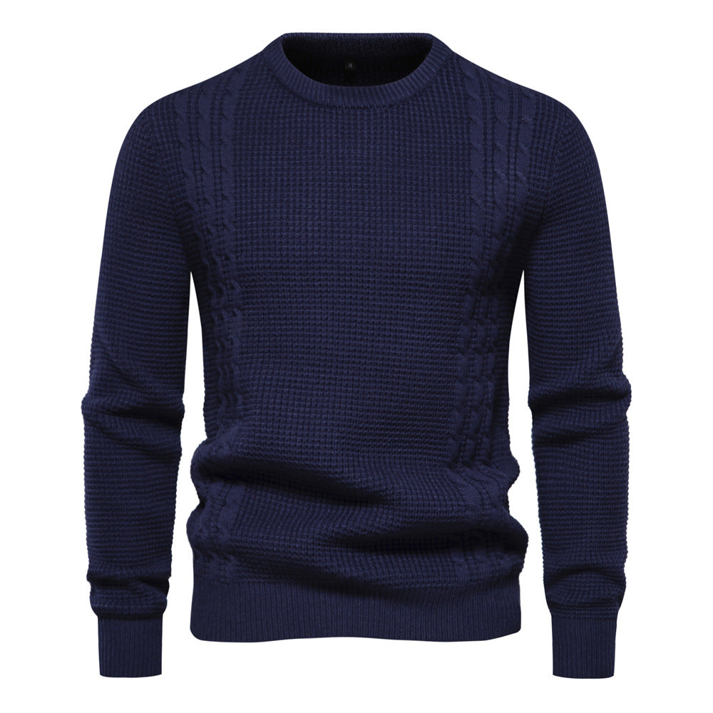 MAOXIANGSHOP 2025 Popularan New  autumn and winter new men's sweater waffle solid color knitted sweater high quality Popular trade men's clothing