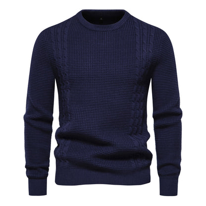 MAOXIANGSHOP 2025 Popularan New  autumn and winter new men's sweater waffle solid color knitted sweater high quality Popular trade men's clothing