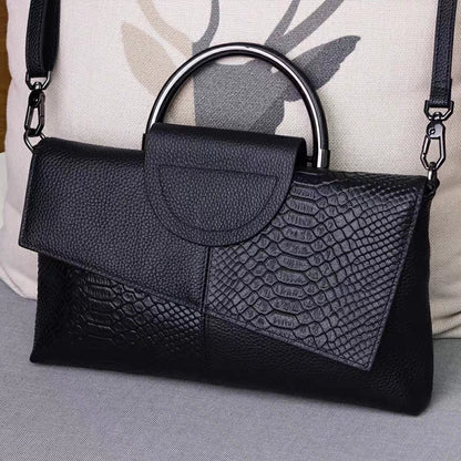 MAOXIANGSHOP 2025 Handbag Women's Popularan, 2025n retro business style banquet handbag Crocodile pattern snake pattern fashionable and atmospheric large-capacity handbag
