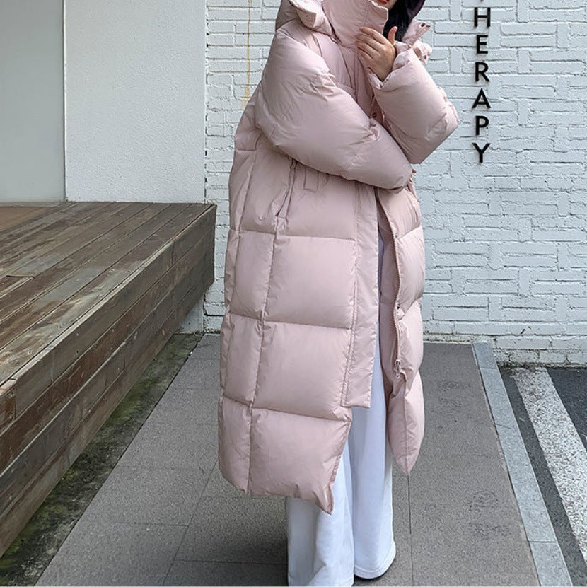 maoxiangshop 2000s fashion 2024 Winter Fashion New Maillard Mid-Length over-the-Knee Cotton-Padded Coat Women's Hooded Loose Warm Coat Fashion