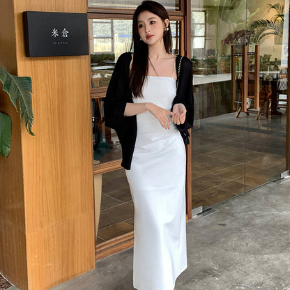 2025 summer clothing new high waist and thin temperament suspender dress high-end long dress children 88192
