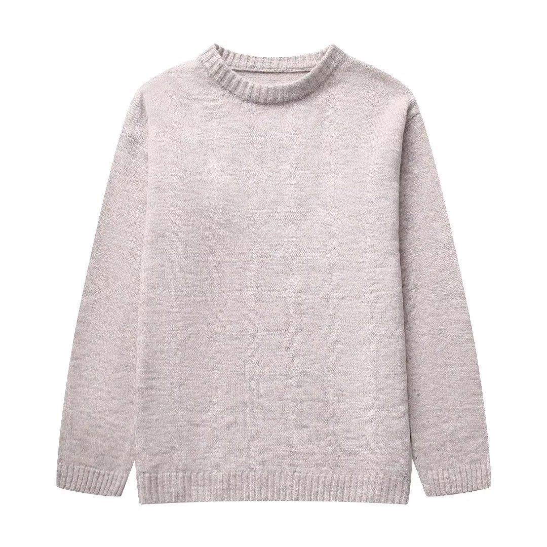 maoxiangshop -  Women's Solid O-neck Pullover Sweaters Autumn Winter Long Sleeve Knitted Jumpers Versatile Fashion Female Warm Fit Knitwear