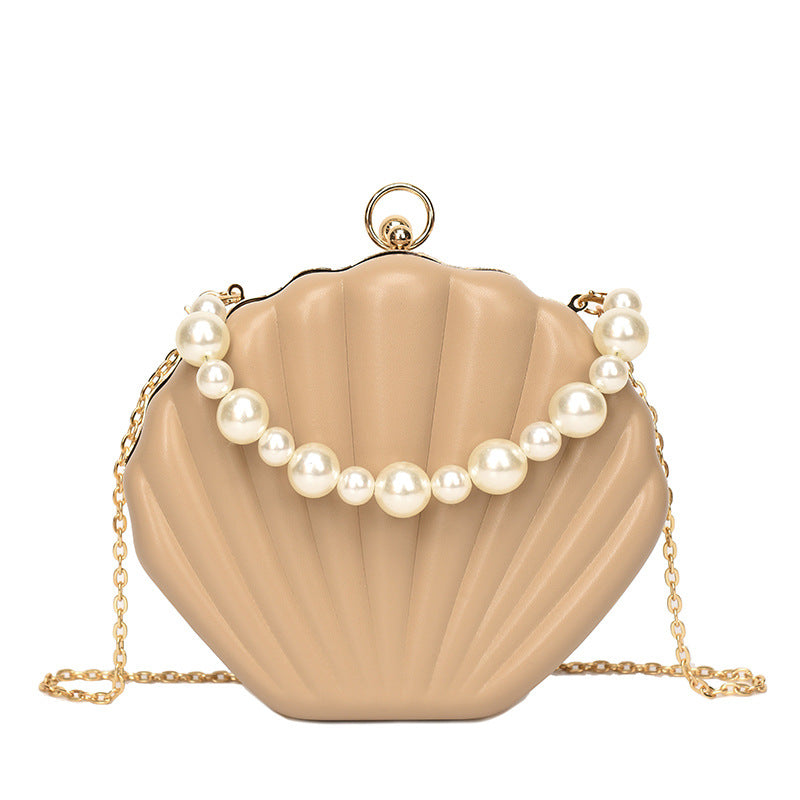 MAOXIANGSHOP 2025 Fashion popular pearl portable shell bag  New new candy color women's bag chain shoulder messenger bag bag