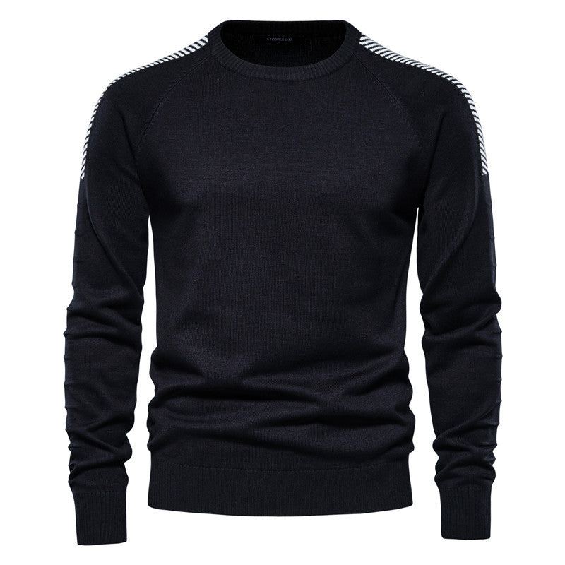 MAOXIANGSHOP 2025 Knitted sweater men's  spring and autumn new sweater men's Japanese crew neck large size trendy men's sweater large size top
