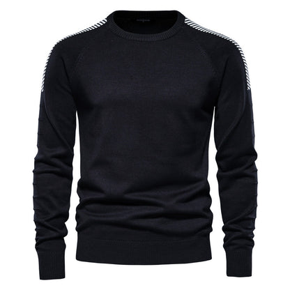 MAOXIANGSHOP 2025 Knitted sweater men's  spring and autumn new sweater men's Japanese crew neck large size trendy men's sweater large size top