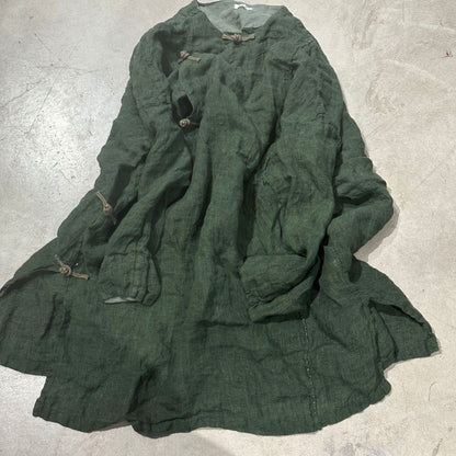 2025 25/2 SN122 retro texture linen handmade buckle three-dimensional robe