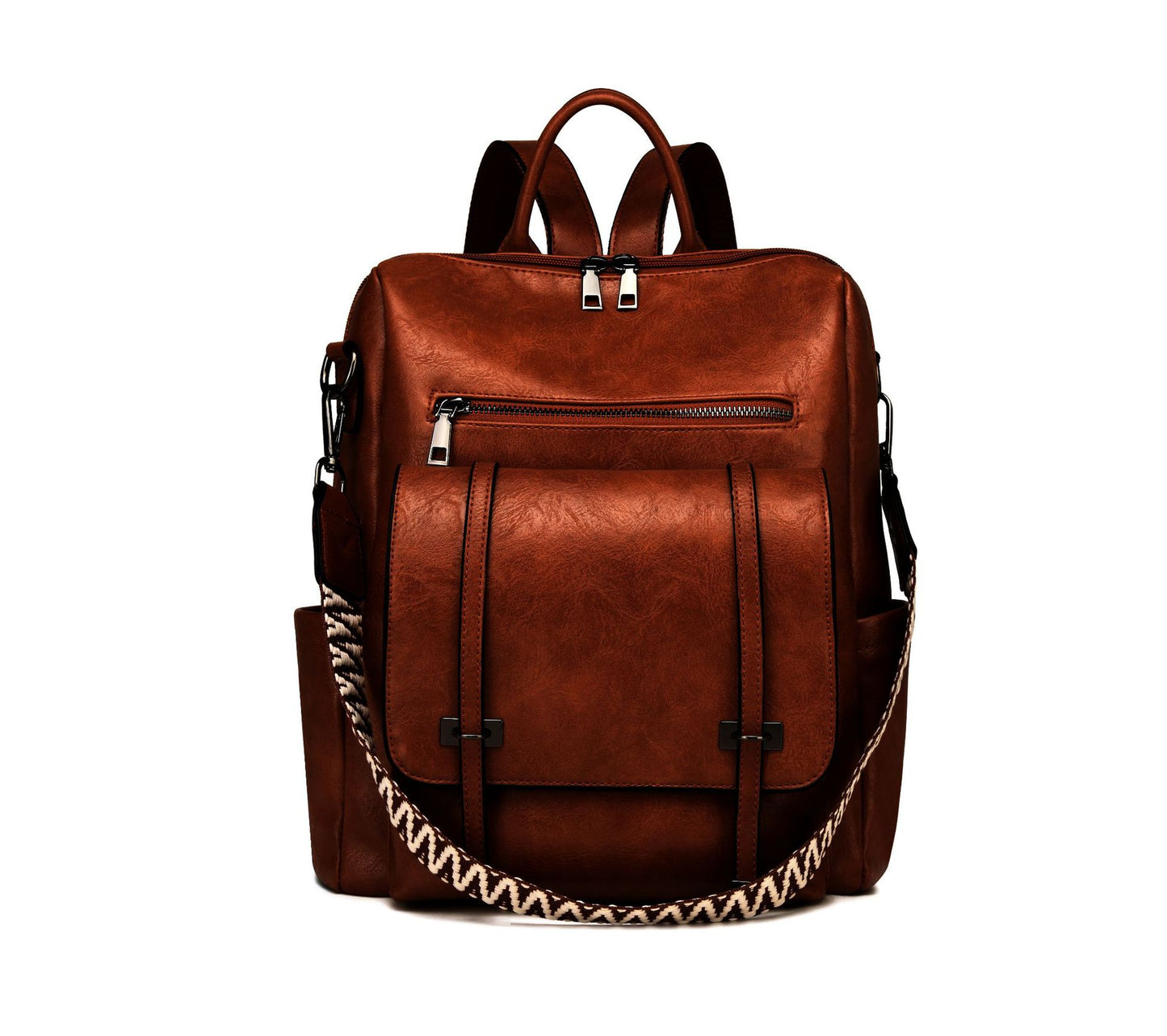 MAOXIANGSHOP 2025 retro women's backpack new high-end PU soft leather dual-purpose shoulder bag large-capacity commuter backpack women